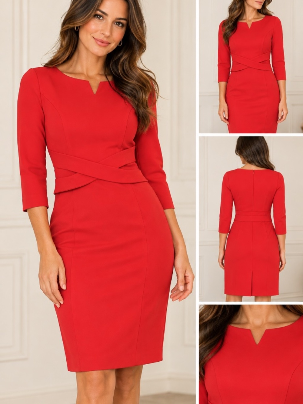 Carlisle Rosetta Dress Chinese Red Midi Dress size 2 NWT OVERSIZED